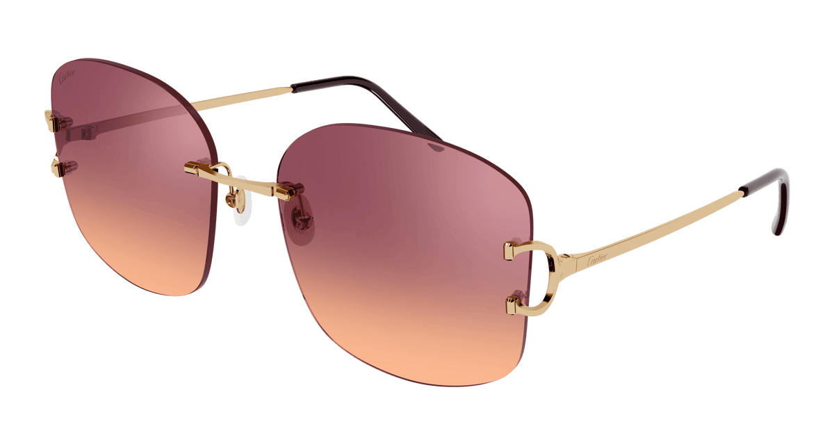 Cartier CT0037RS Sunglasses - Gold / Red (002)