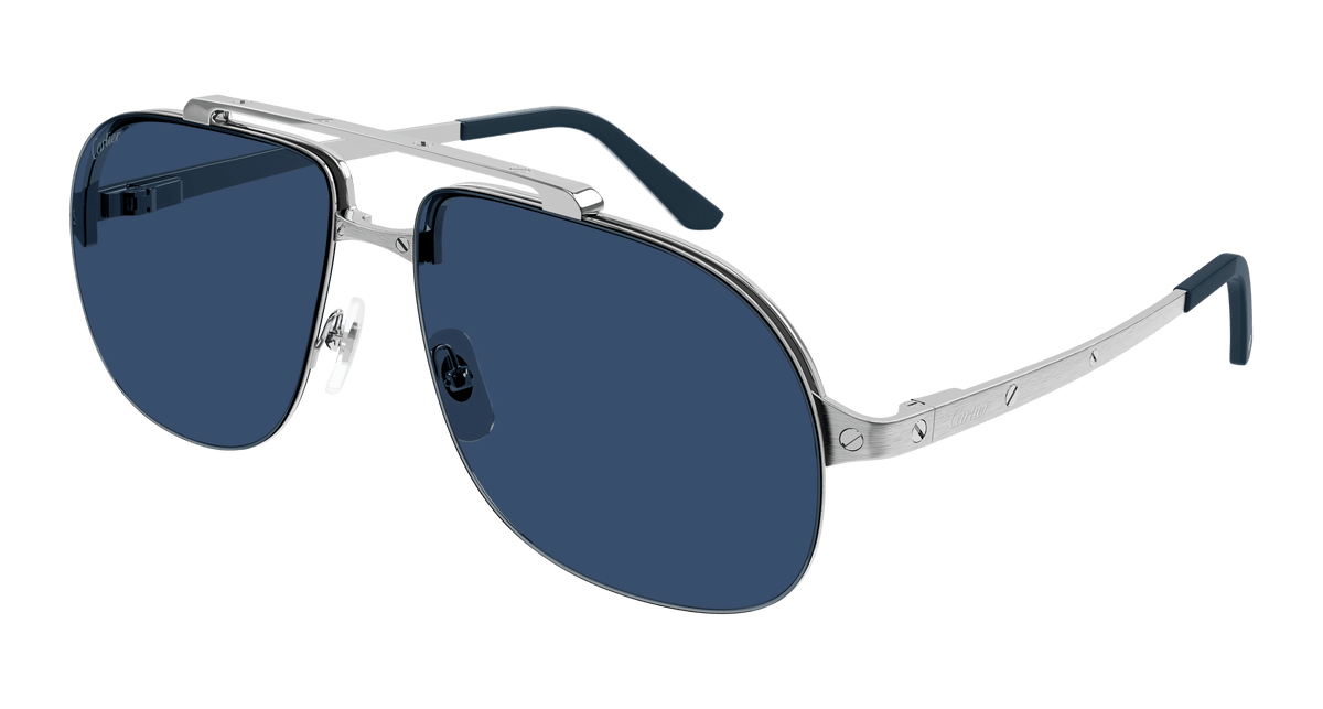 Cartier CT0353S Sunglasses - Silver / Light Blue (003)