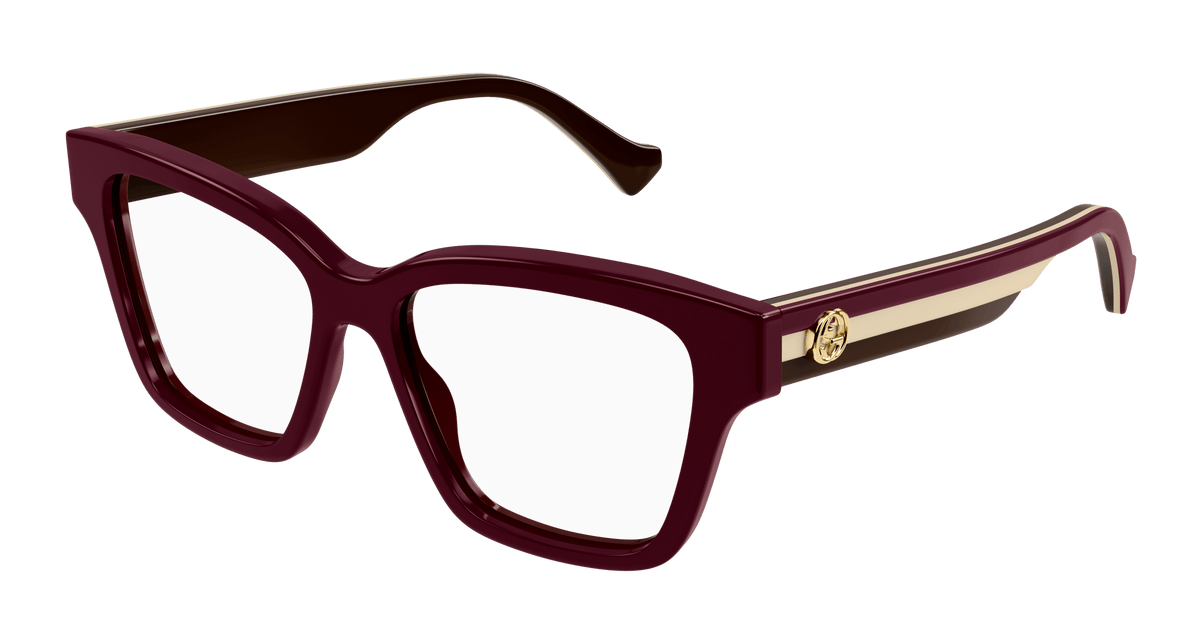 Gucci GG1302O Eyeglasses - Burgundy / Transparent (005)