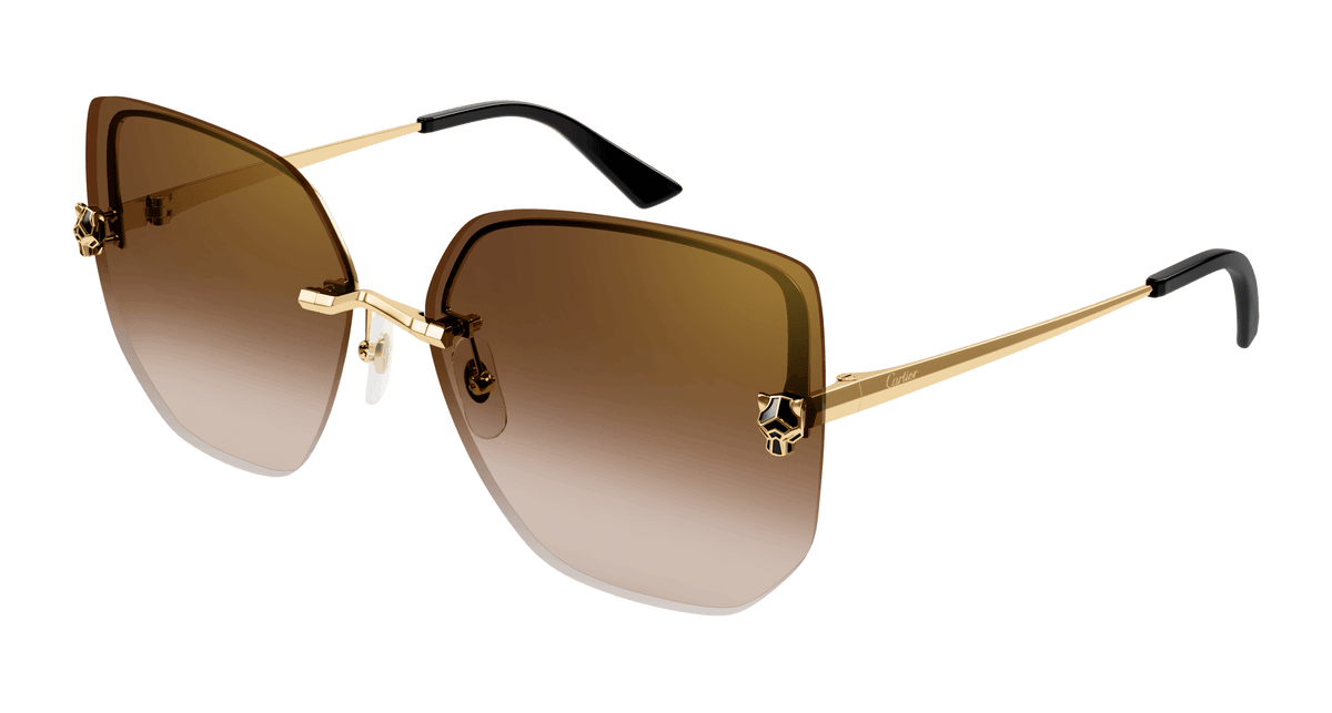 Cartier CT0432S Sunglasses - Gold / Brown (002)