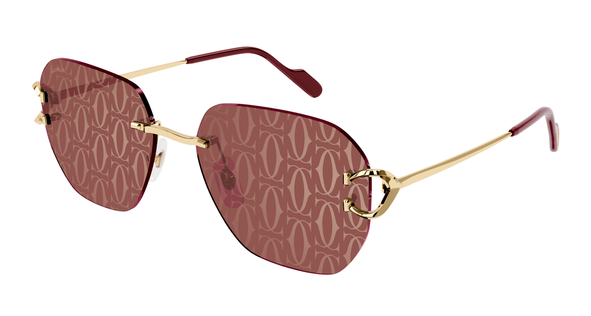 Cartier CT0394S Sunglasses - Gold / Red (003)