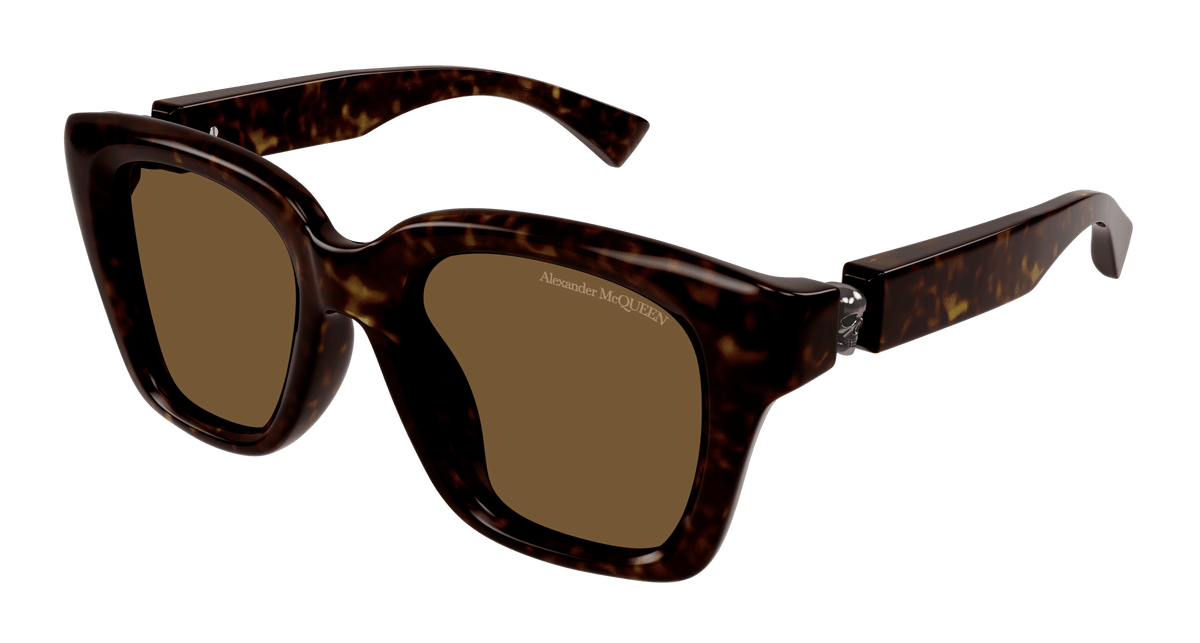 Alexander McQueen AM0432SA Sunglasses - Havana / Brown (005)