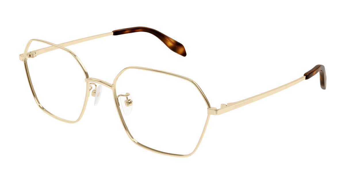 Alexander McQueen AM0437O Eyeglasses - Gold / Transparent (002)