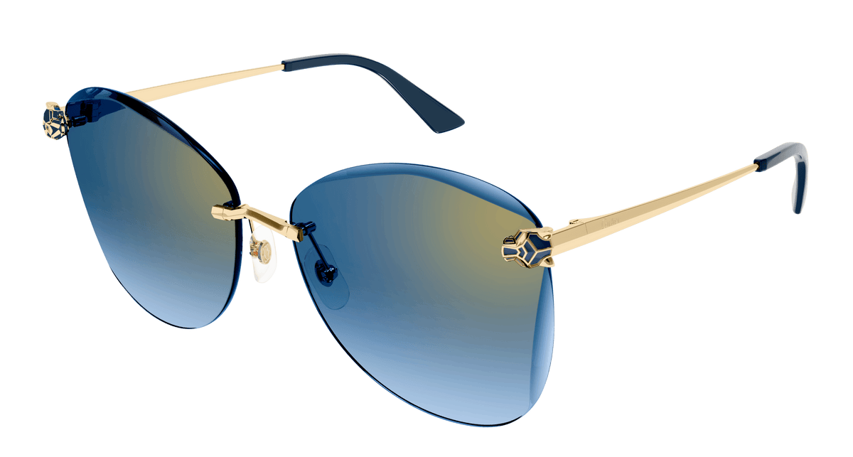 Cartier CT0398S Sunglasses - Gold / Blue (004)