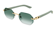 Cartier CT0439S Sunglasses - Gold / Green (004)