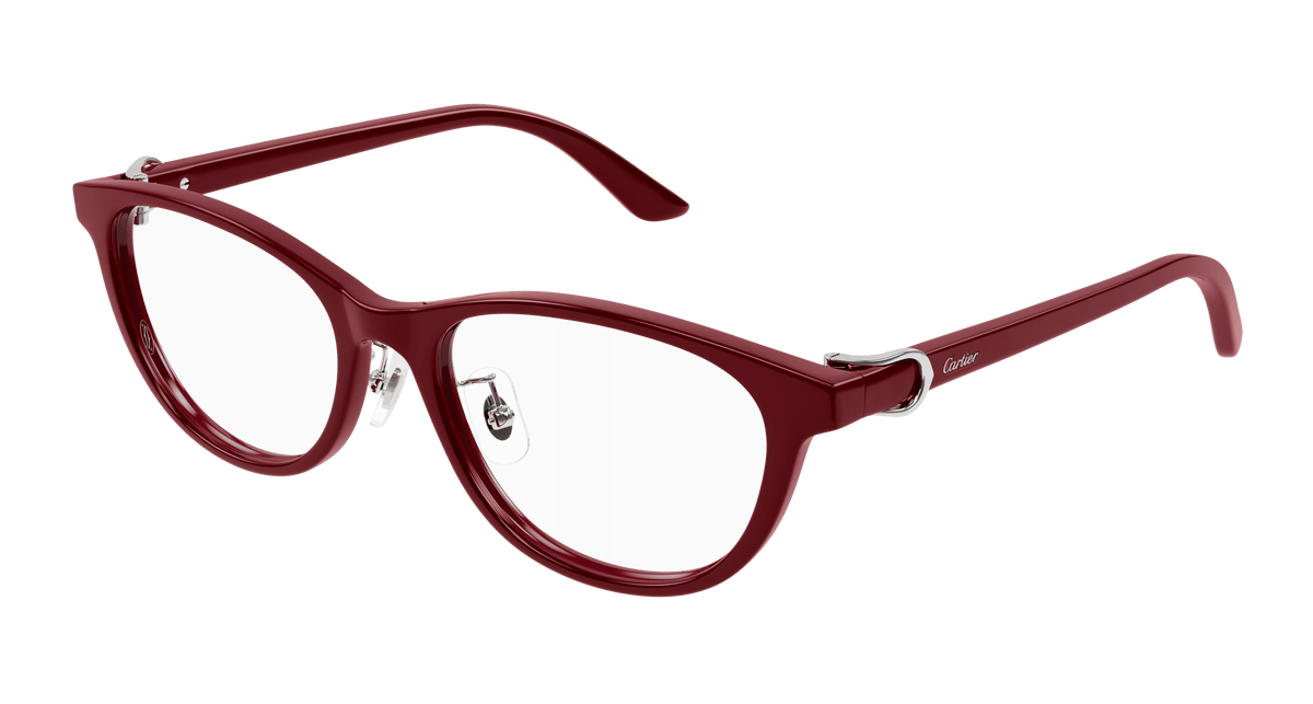 Cartier CT0456OJ Eyeglasses - Burgundy / Transparent (002)