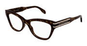 Alexander McQueen AM0401O Eyeglasses - Havana / Transparent (002)