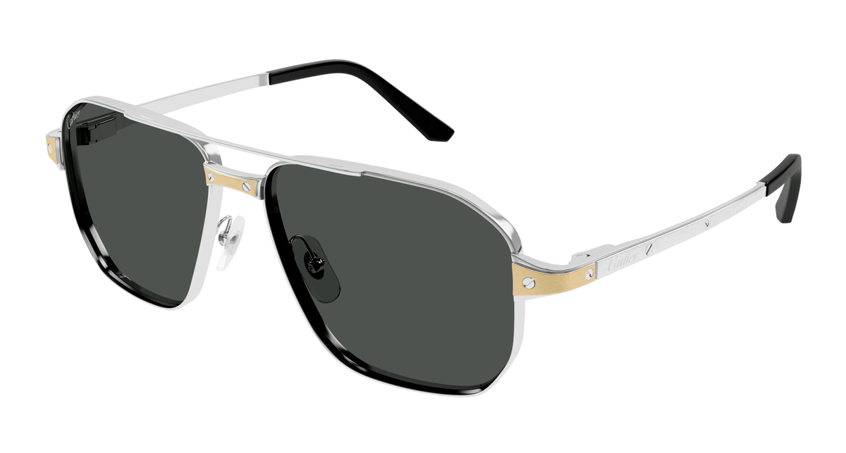 Cartier CT0424S Sunglasses - Silver / Smoke (001)