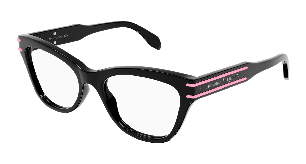 Alexander McQueen AM0401O Eyeglasses - Black / Transparent (003)