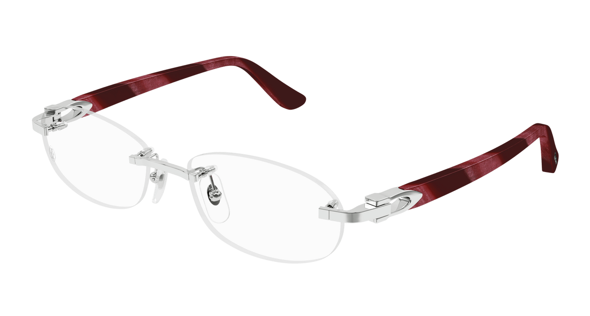 Cartier CT0455OJ Eyeglasses - Silver / Transparent (001)