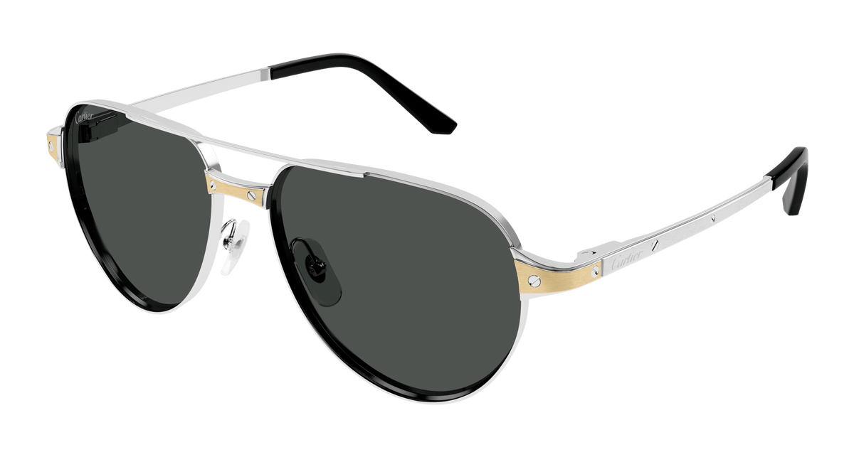 Cartier CT0425S Sunglasses - Silver / Smoke (001)