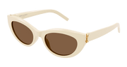 Saint Laurent SL M115 Sunglasses - Ivory / Brown (004)