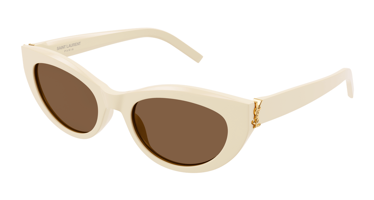 Saint Laurent SL M115 Sunglasses - Ivory / Brown (004)