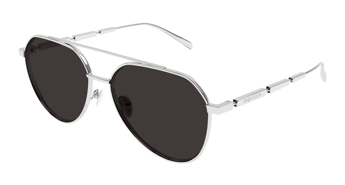 Alexander McQueen AM0478S Sunglasses - Silver / Grey (001)