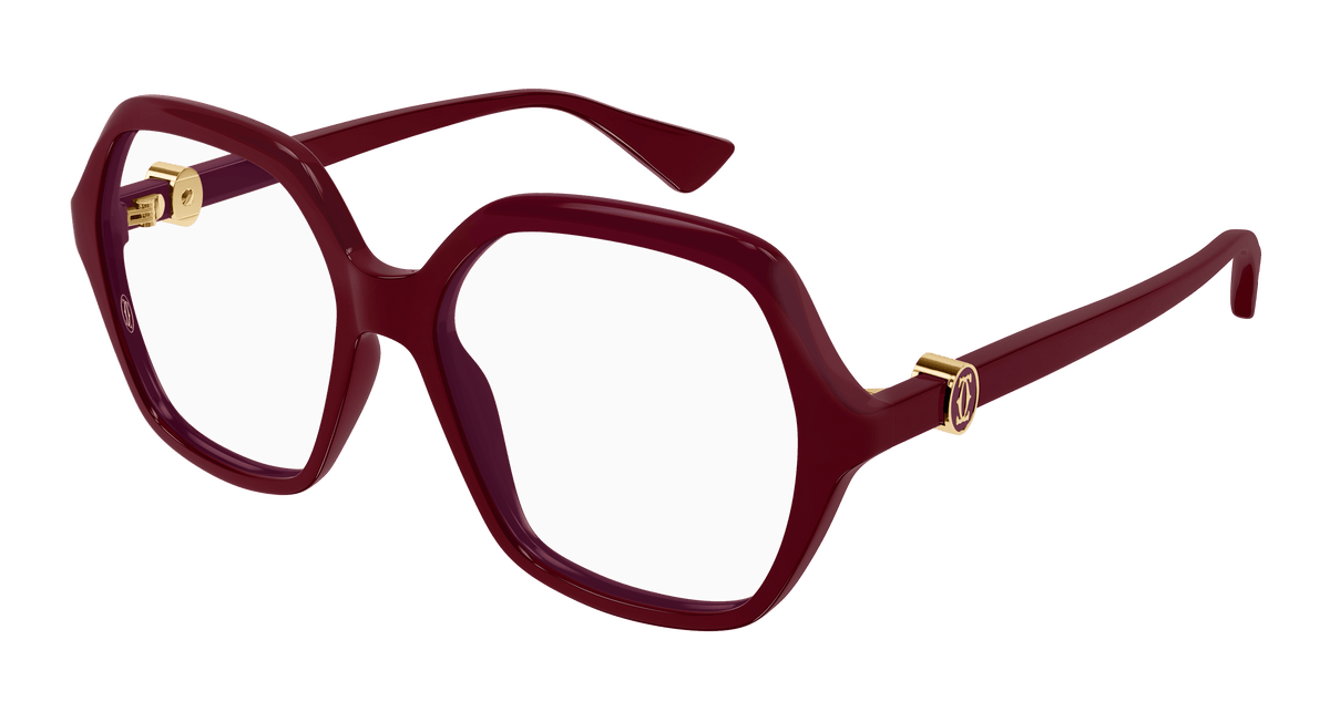 Cartier CT0492O Eyeglasses - Burgundy / Transparent (003)