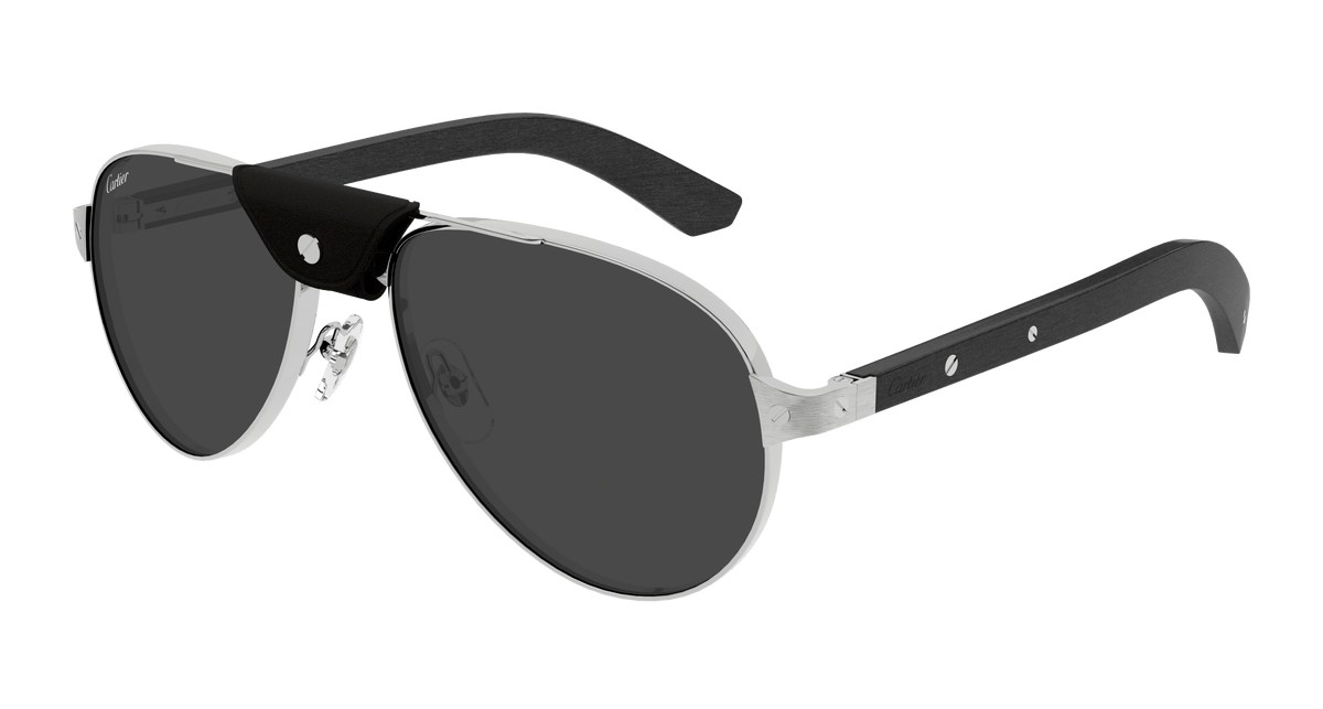 Cartier CT0495S Sunglasses - Silver / Smoke (003)