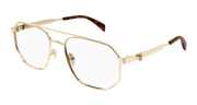 Alexander McQueen AM0459O Eyeglasses - Gold / Transparent (002)