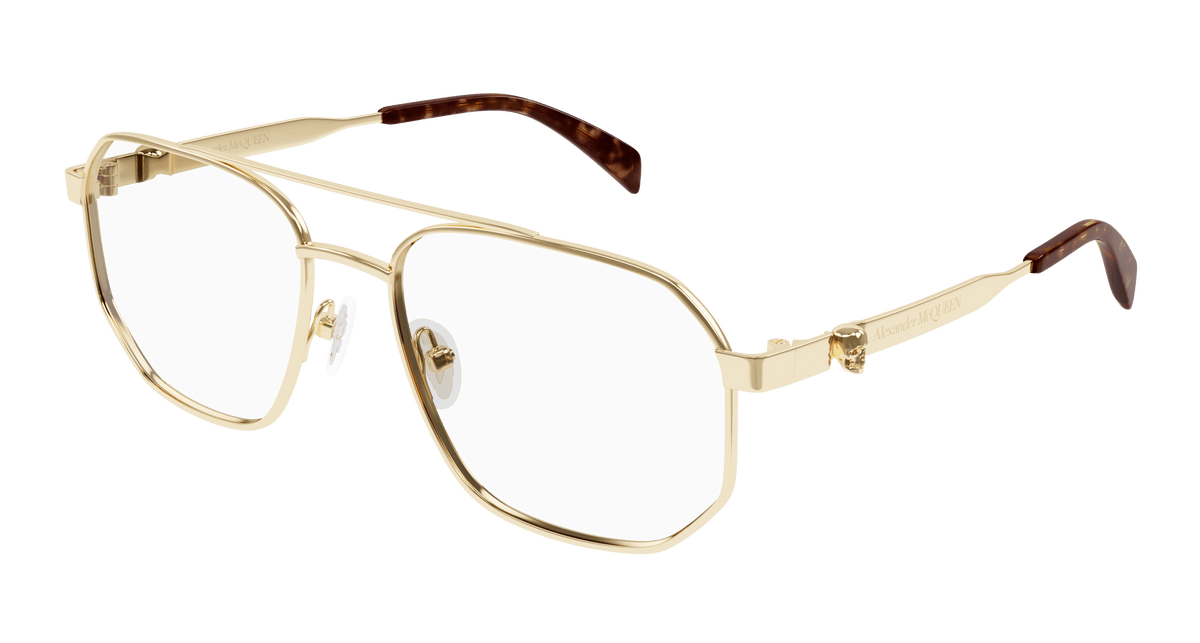 Alexander McQueen AM0459O Eyeglasses - Gold / Transparent (002)