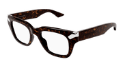 Alexander McQueen AM0443O Eyeglasses - Havana / Transparent (002)