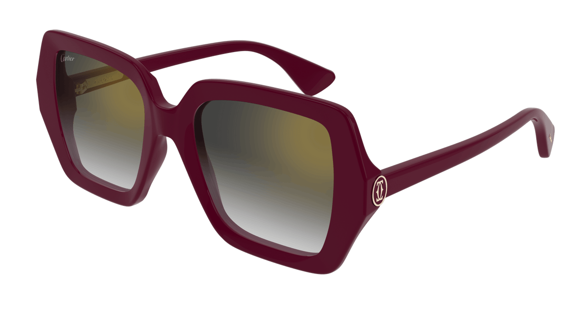 Cartier CT0507S Sunglasses - Burgundy / Grey (003)
