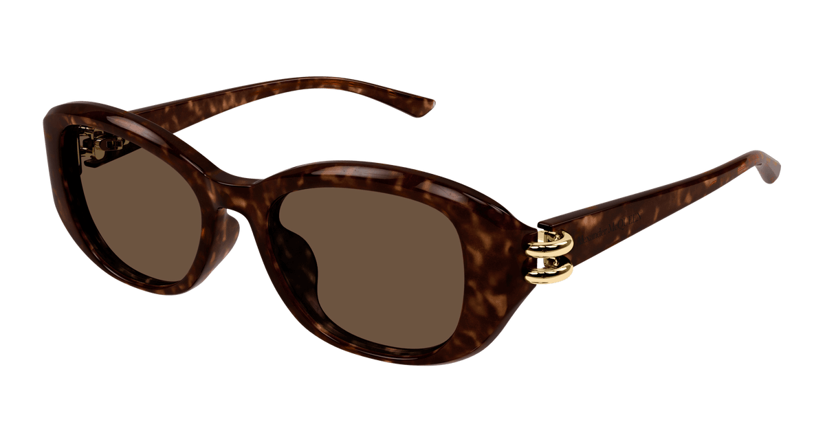 Alexander McQueen AM0470SA Sunglasses - Havana / Brown (002)