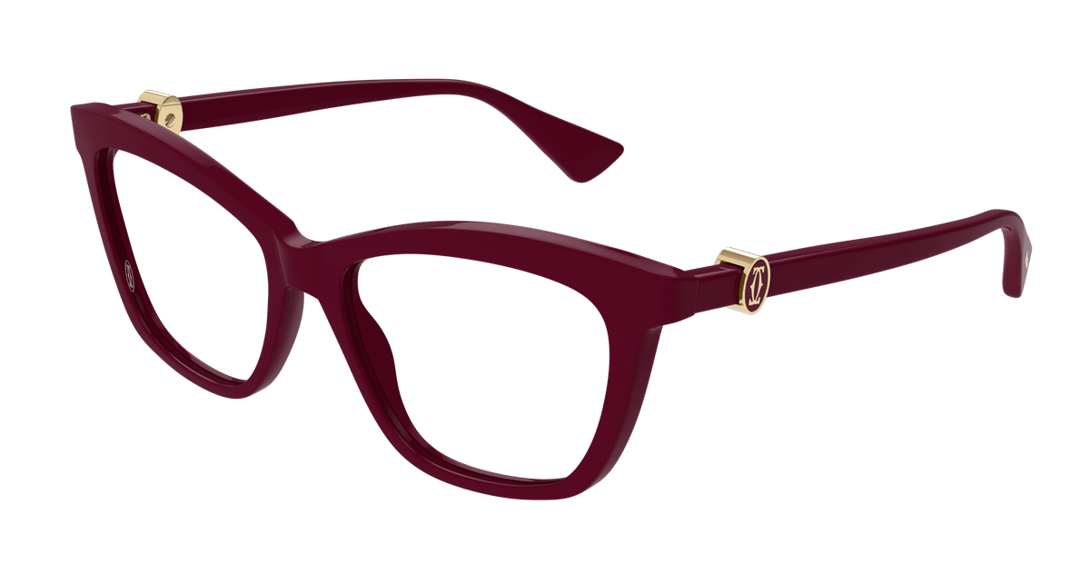 Cartier CT0526O Eyeglasses - Burgundy / Transparent (003)
