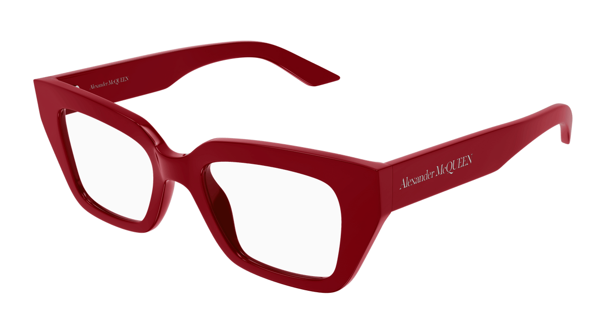Alexander McQueen AM0453O Eyeglasses - Red / Transparent (003)