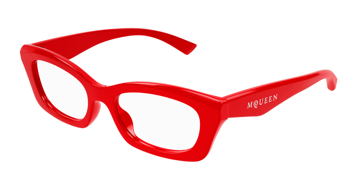Alexander McQueen AM0474O Eyeglasses - Red / Transparent (003)