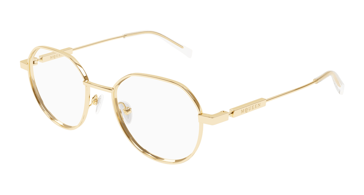 Alexander McQueen AM0479O Eyeglasses - Gold / Transparent (002)