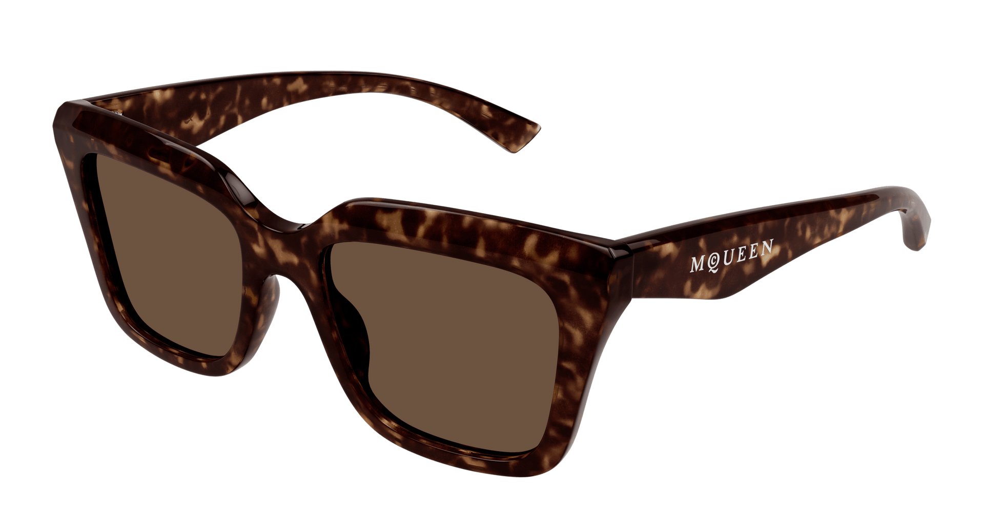 Alexander McQueen AM0473SA Sunglasses - Havana / Brown (002)