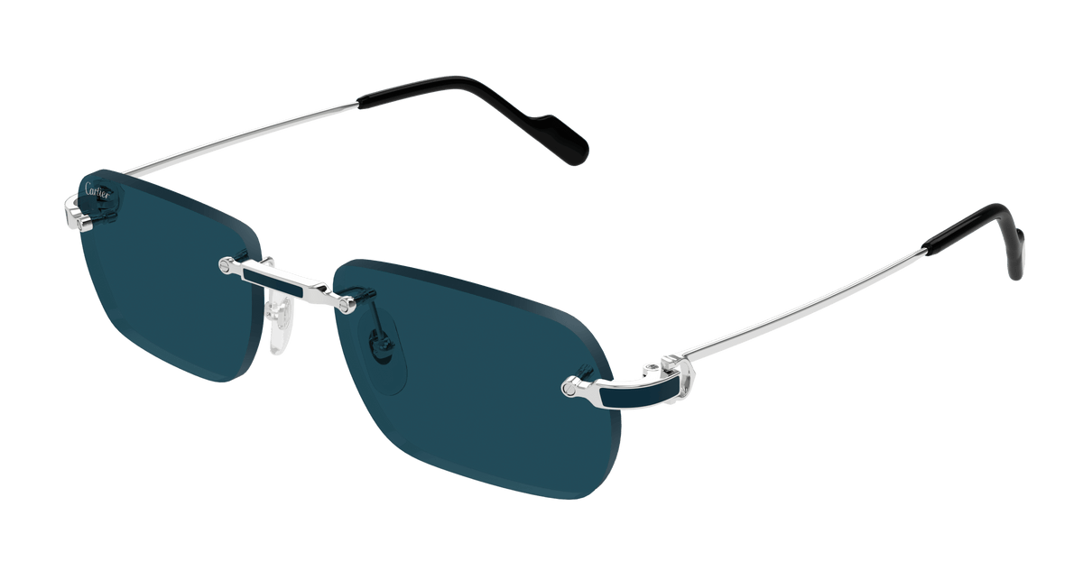 Cartier CT0498S Sunglasses - Silver / Blue (004)
