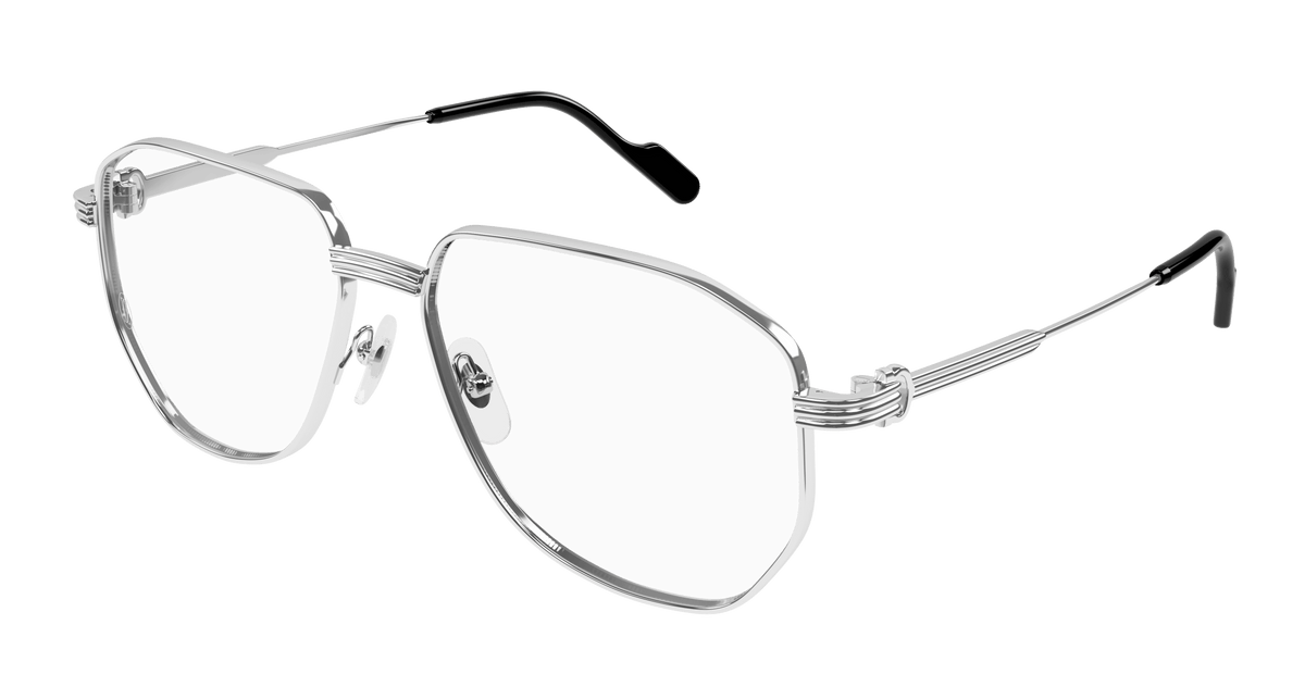 Cartier CT0484O Eyeglasses - Silver / Transparent (002)