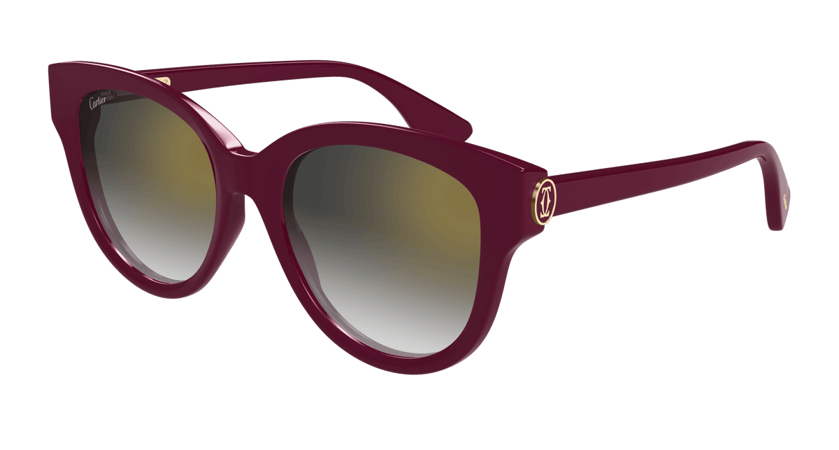 Cartier CT0506SA Sunglasses - Burgundy / Grey (003)