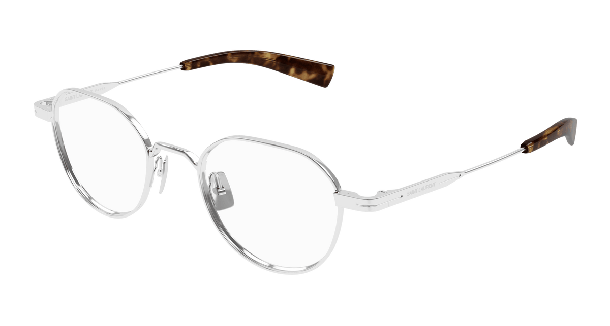 Saint Laurent SL 730 Eyeglasses - Silver / Transparent (002)
