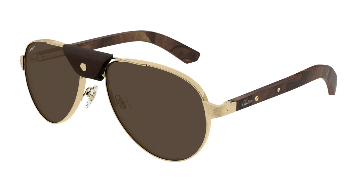 Cartier CT0495S Sunglasses - Gold / Brown (004)
