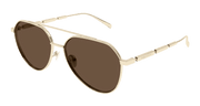 Alexander McQueen AM0478S Sunglasses - Gold / Brown (002)