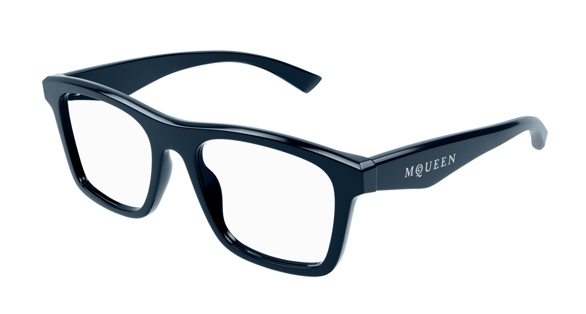 Alexander McQueen AM0475O Eyeglasses - Blue / Transparent (008)