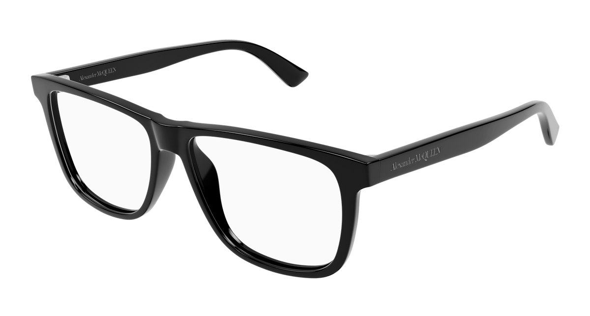 Alexander McQueen AM0463O Eyeglasses - Black / Transparent (001)