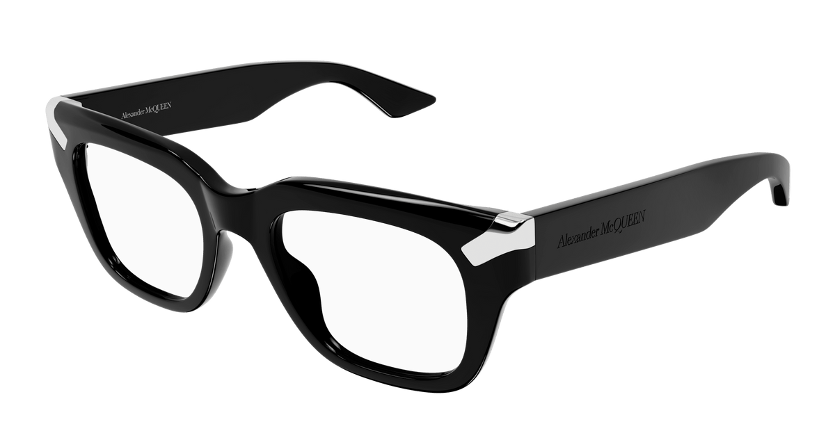 Alexander McQueen AM0443O Eyeglasses - Black / Transparent (001)