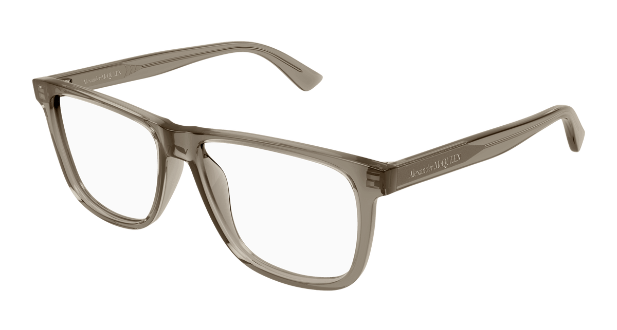 Alexander McQueen AM0463O Eyeglasses - Brown / Transparent (005)