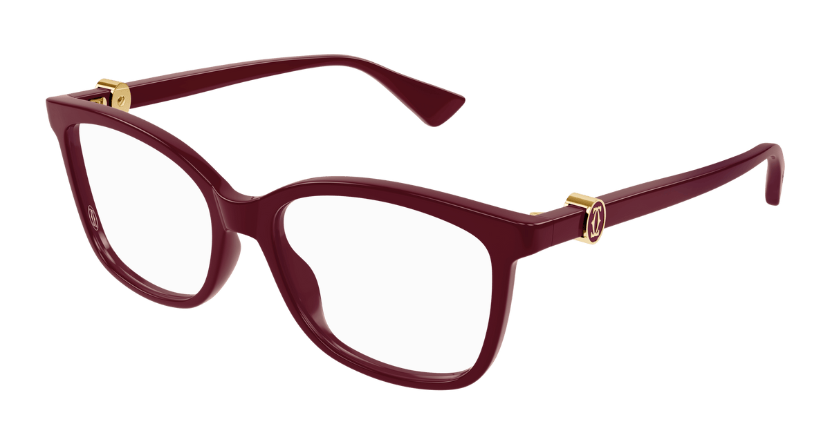 Cartier CT0493O Eyeglasses - Burgundy / Transparent (003)