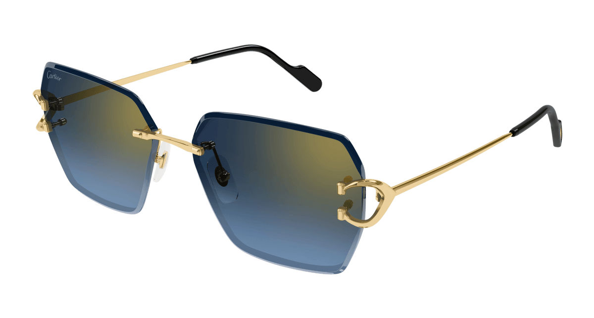 Cartier CT0466S Sunglasses - Gold / Blue (002)