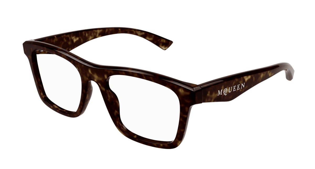 Alexander McQueen AM0475O Eyeglasses - Havana / Transparent (007)