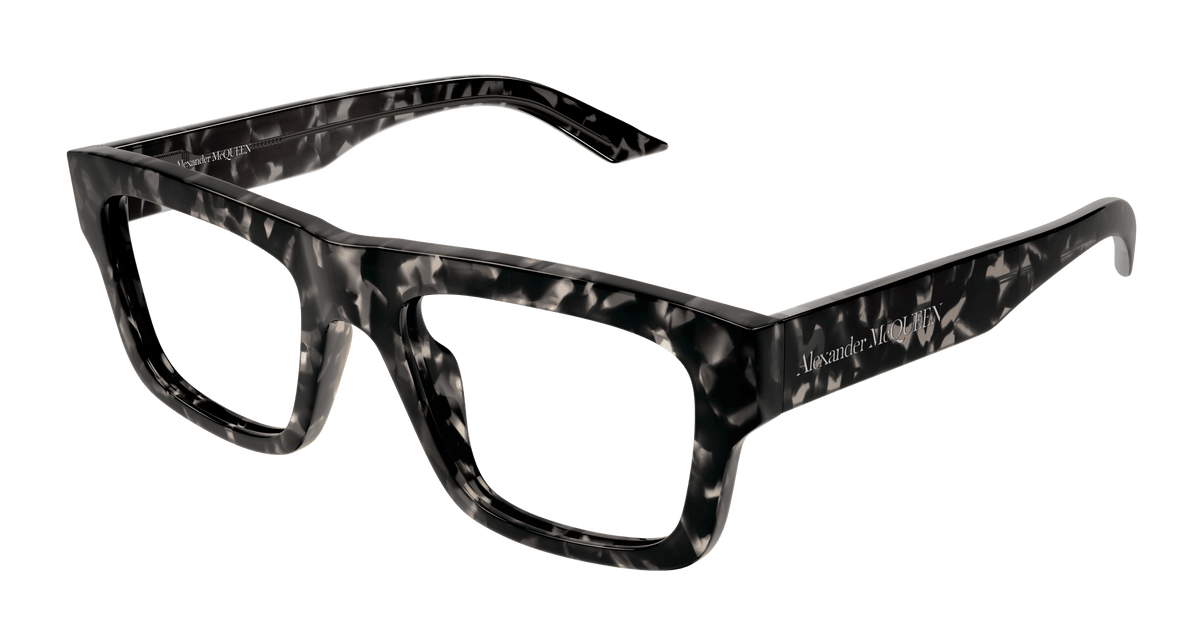 Alexander McQueen AM0452O Eyeglasses - Havana / Transparent (002)