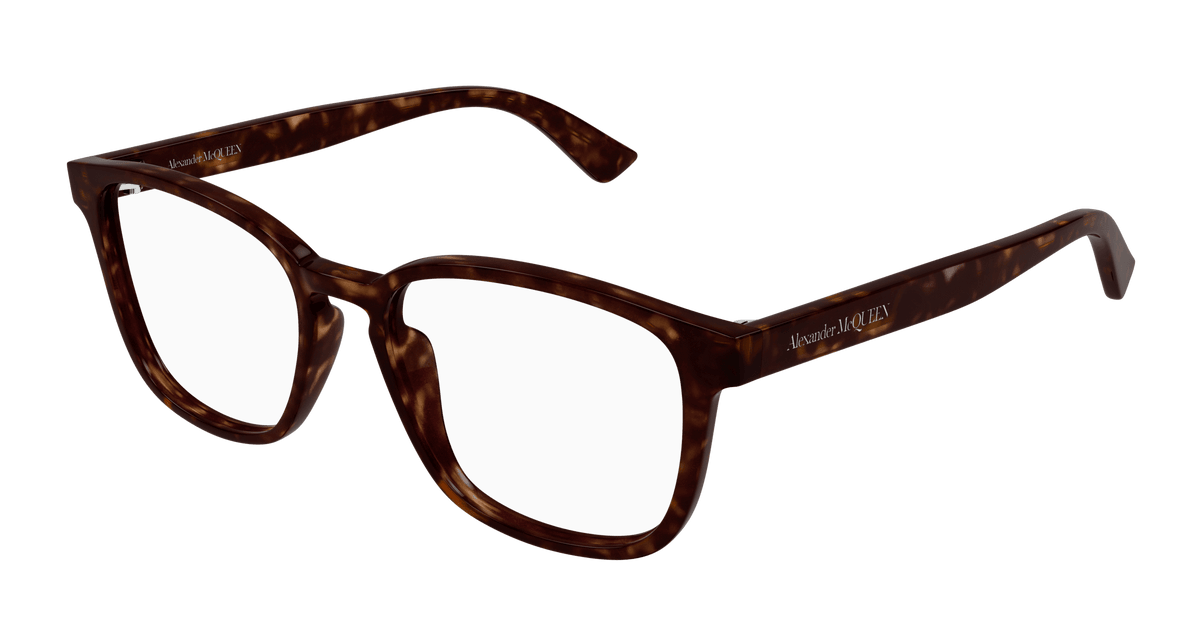 Alexander McQueen AM0462O Eyeglasses - Havana / Transparent (002)