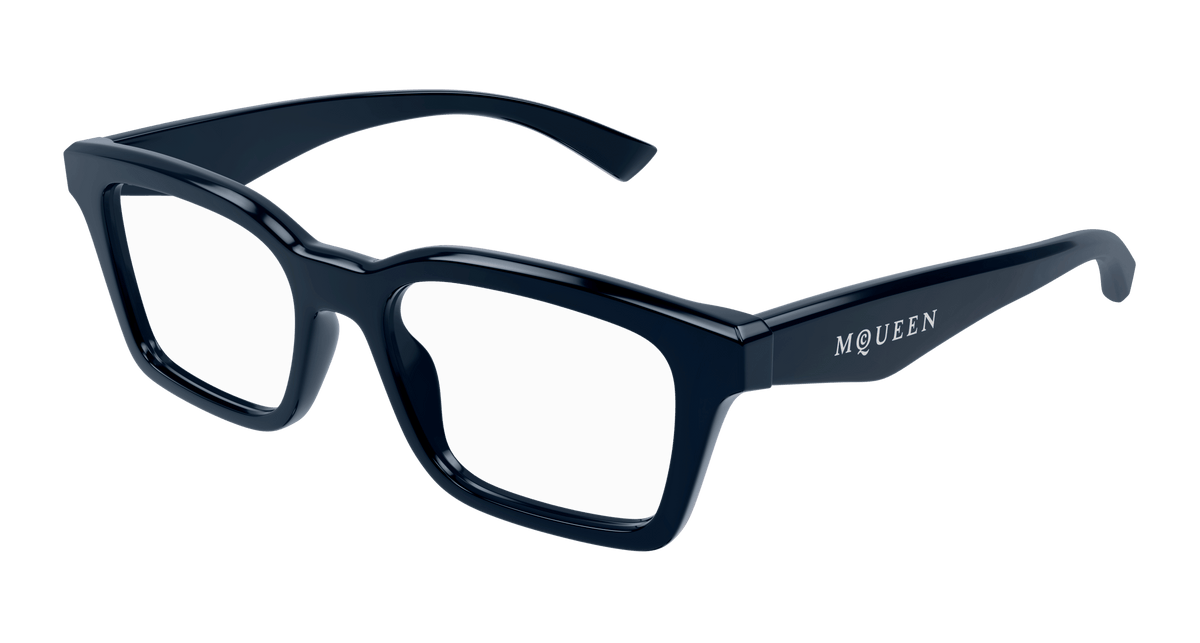 Alexander McQueen AM0476O Eyeglasses - Blue / Transparent (003)