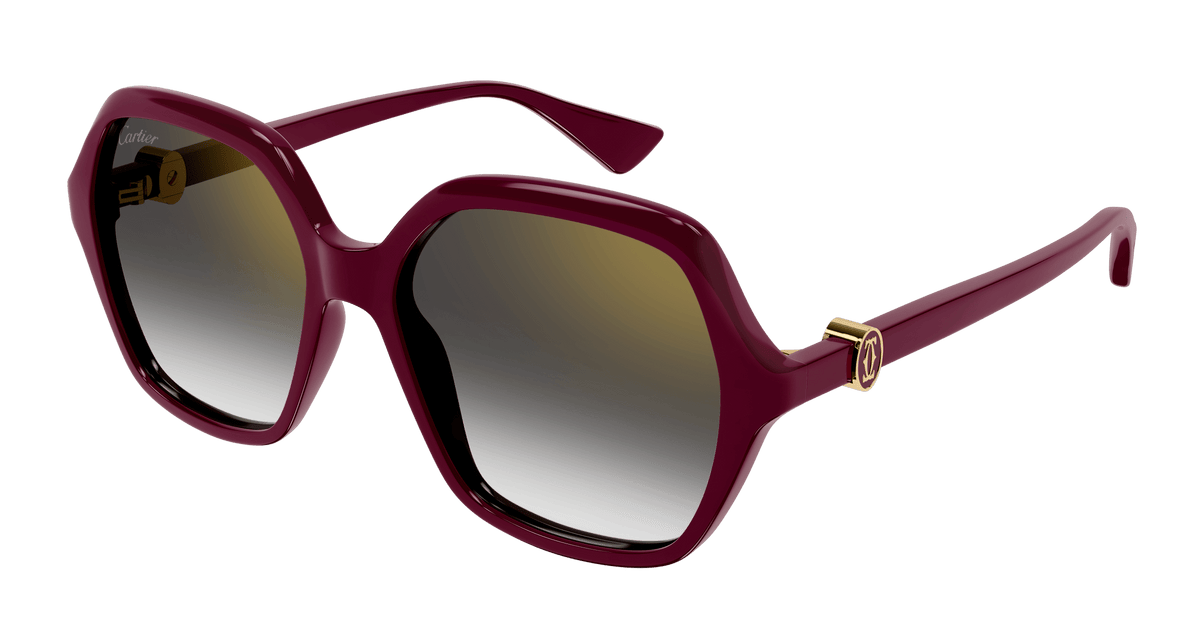 Cartier CT0470S Sunglasses - Burgundy / Grey (003)