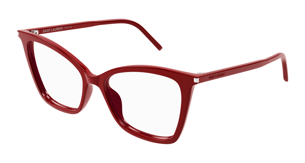 Saint Laurent SL 386 Eyeglasses - Red / Transparent (015)