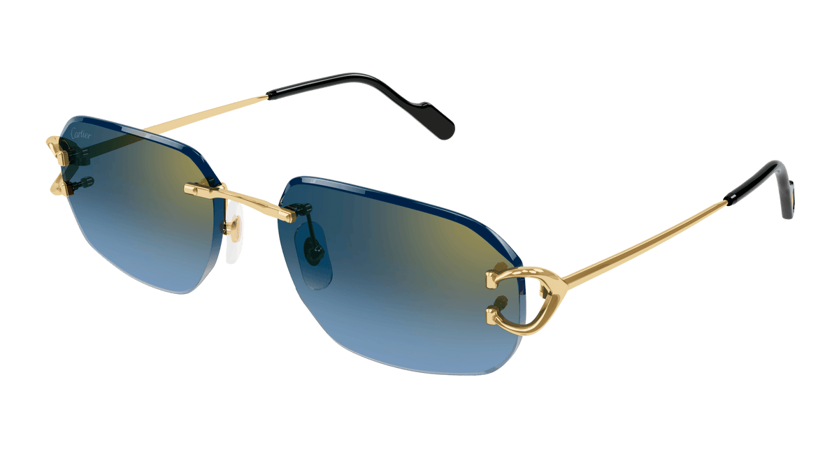 Cartier CT0468S Sunglasses - Gold / Blue (002)