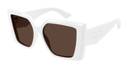 Alexander McQueen AM0467S Sunglasses - White / Brown (004)